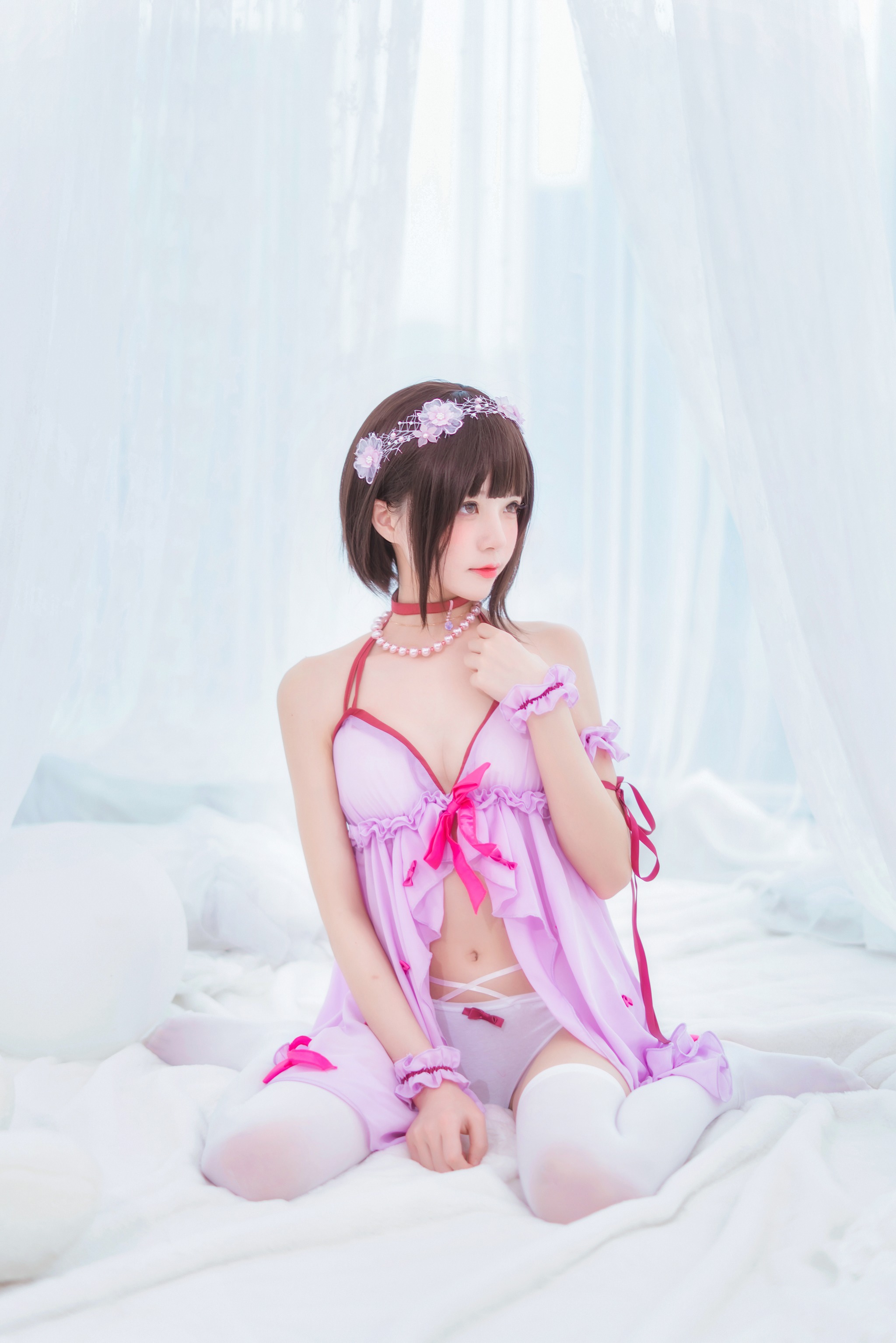桜桃喵 - NO.031 加藤惠 小睡裙 [38P]-XikXak